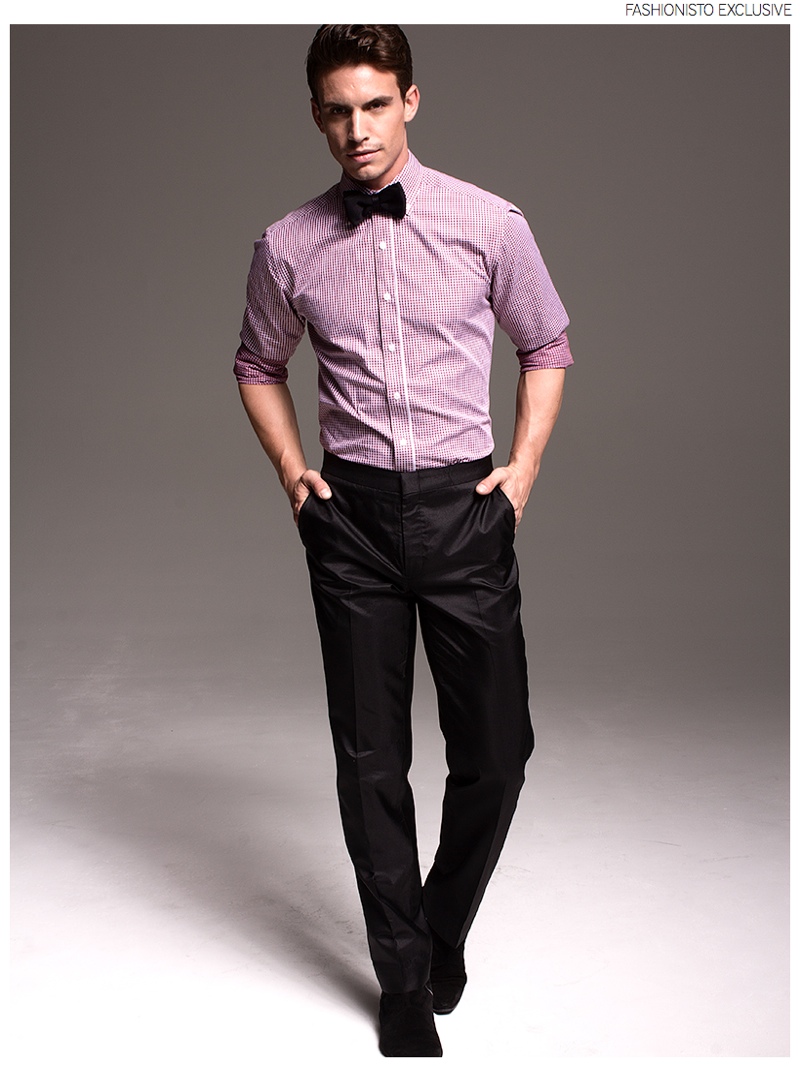 Jeff wears shirt Vince Camuto, knit bow-tie Ralph Lauren, trousers Nauman Piyarji and boots Topman.