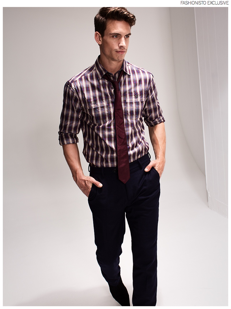 Jeff wears shirt Vince Camuto, tie Brioni and trousers Topman.