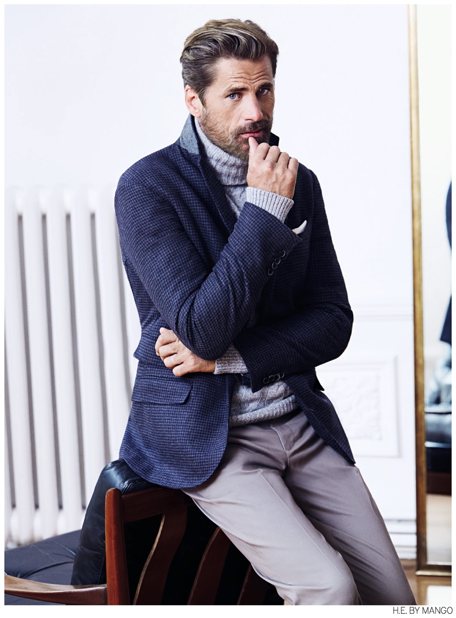 Mark Vanderloo Models Winter 2014 Suits + Sportswear for H.E. by Mango ...