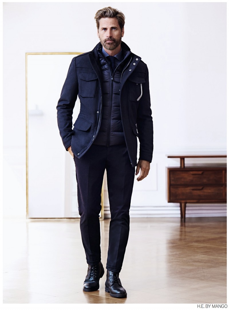 Mark Vanderloo Models Winter 2014 Suits + Sportswear for H.E. by Mango ...