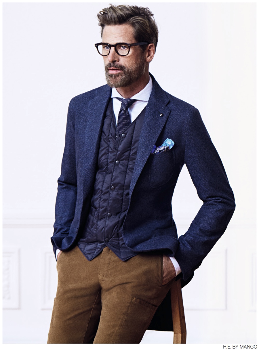 Mark Vanderloo Models Winter 2014 Suits + Sportswear for H.E. by Mango