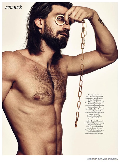 Henrik Fallenius Goes for Gold in Harper’s Bazaar Germany