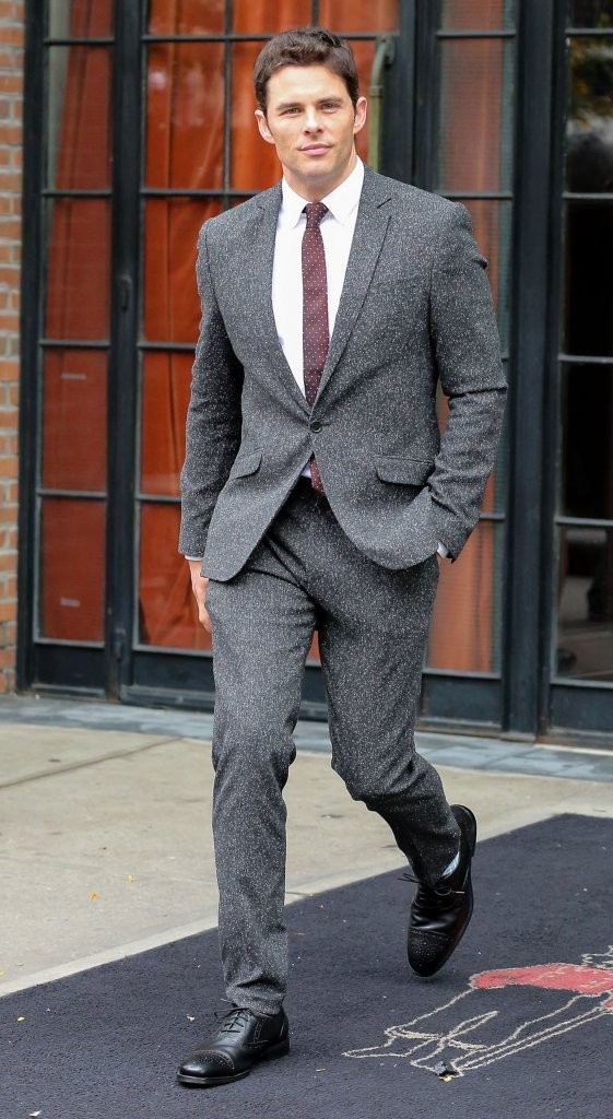 James Marsden Spotted in Slim Speckled ASOS Suit
