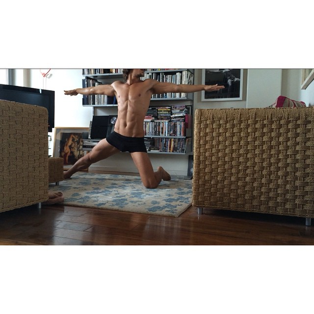 Jarrod Scott shares a core stretch from photogrpaher Mariano Vivanco's pad