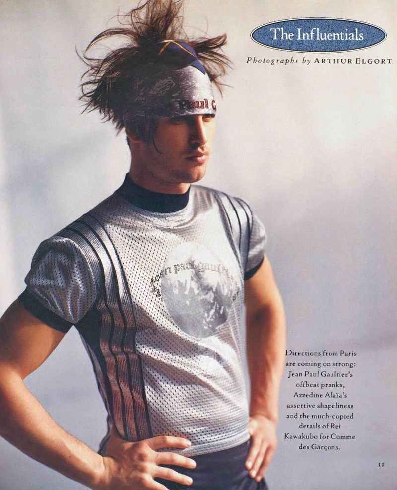 Scott Benoit by Arthur Elgort in Jean Paul Gaultier for Rollingstone (1988)