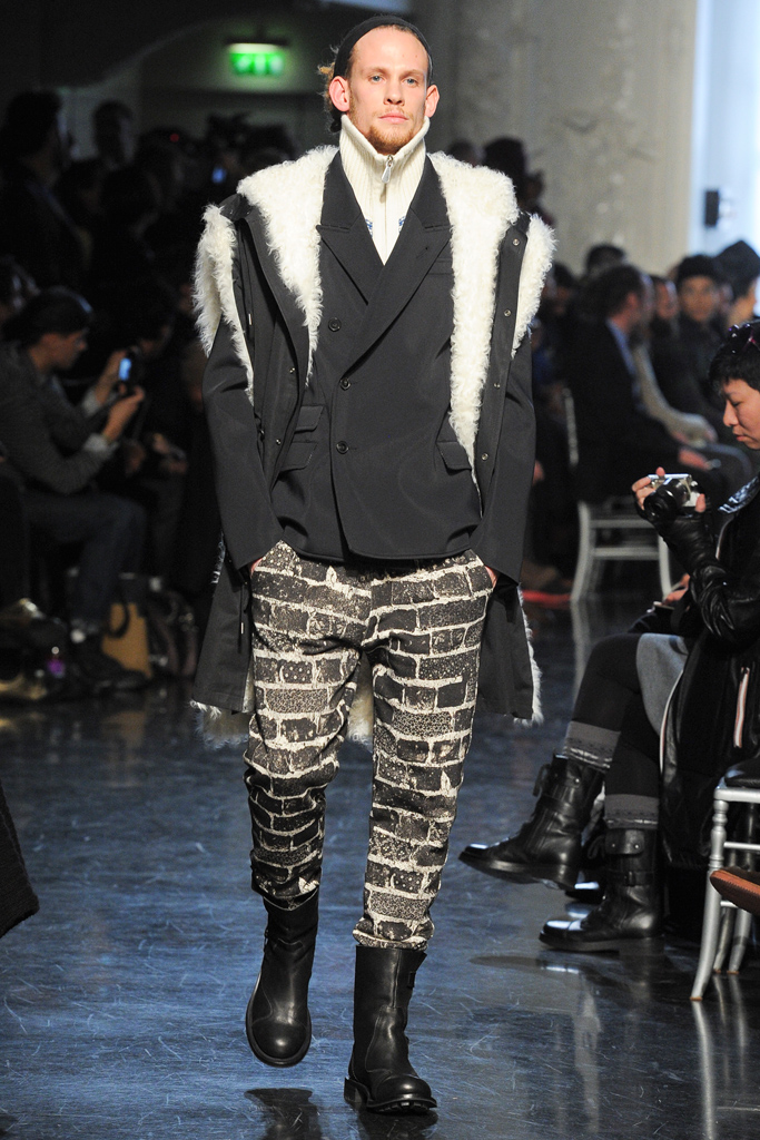 Fall 2012: Fur trims and brick prints ruled the catwalk for a modest distinction in the Gaultier universe.