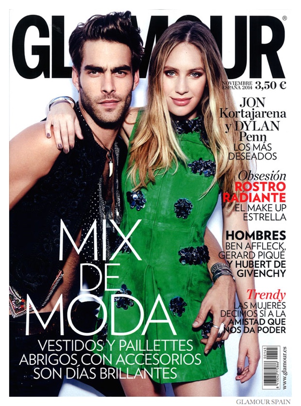 Jon Kortajarena Covers Glamour Spain November 2014 Issue with Dylan Penn
