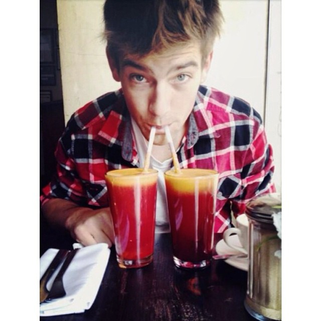 Justin Hopwood has his eyes on the prize. Is that Thai Iced Tea we spy?