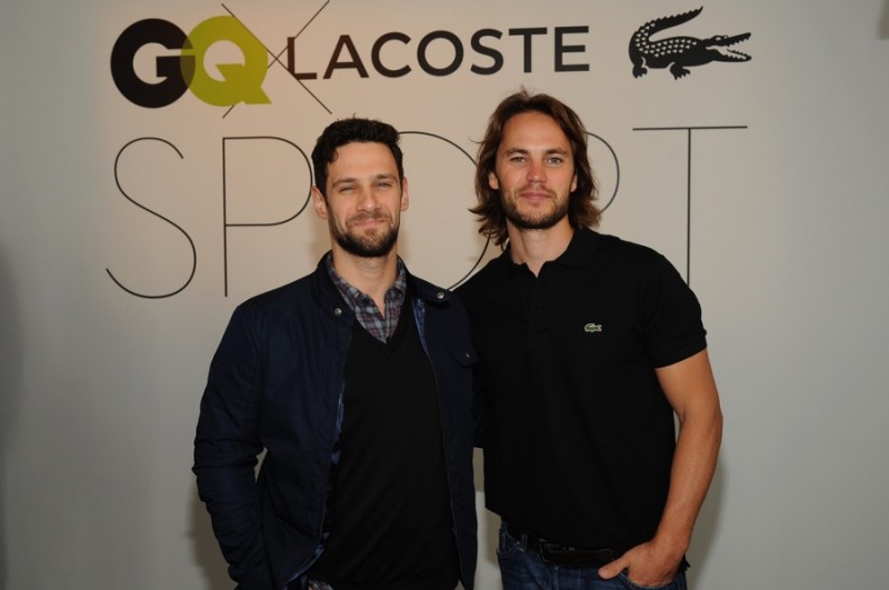 Gq x lacoste celebrate sport pop up shop opening in nyc hosted by taye diggs and taylor kitsch