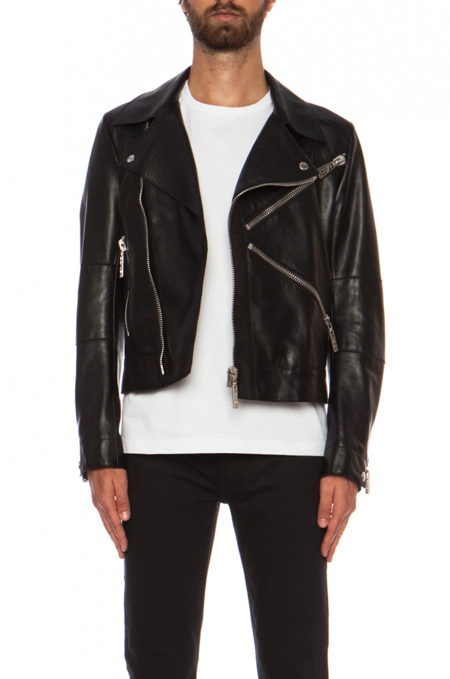 Kenzo bull leather jacket with k zipper