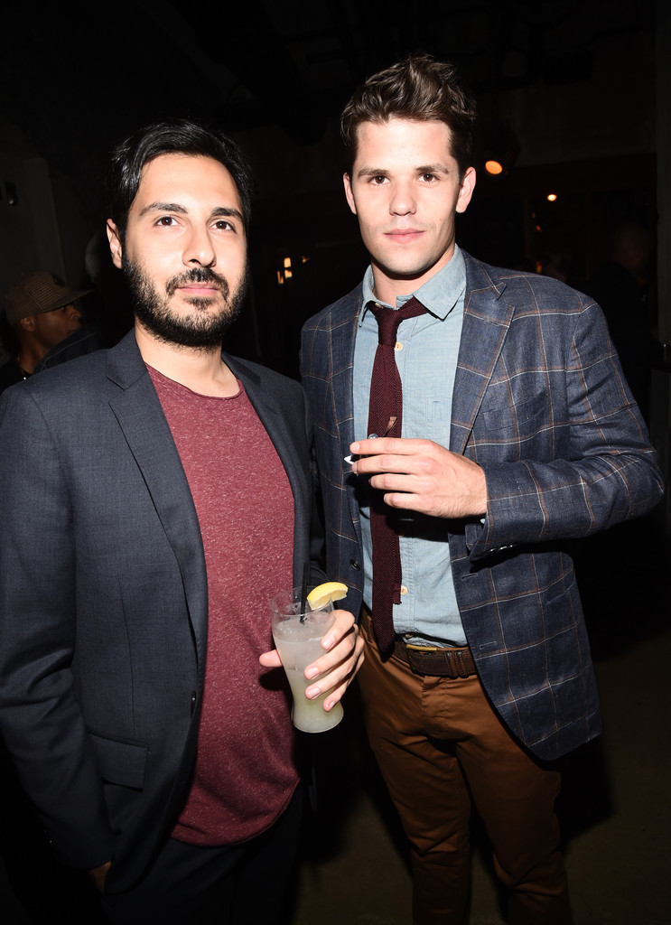 Attending GQ and Gap's celebration of 2014 Best New Menswear Designers in America at the Ace Hotel on September 29, 2014, actor Max Carver was pictured with editor Nojan Aminosharei. For the occasion, Carver paired a light wash denim shirt with brown trousers, a burgundy knit tie and a windowpane jacket.