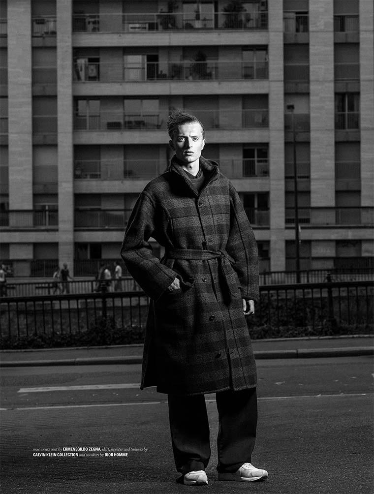 Bananas model Max Rendell holds 'Court' in a haunting story lensed by fashion photographer Frederico Martins and styled by Benoit Martinengo.