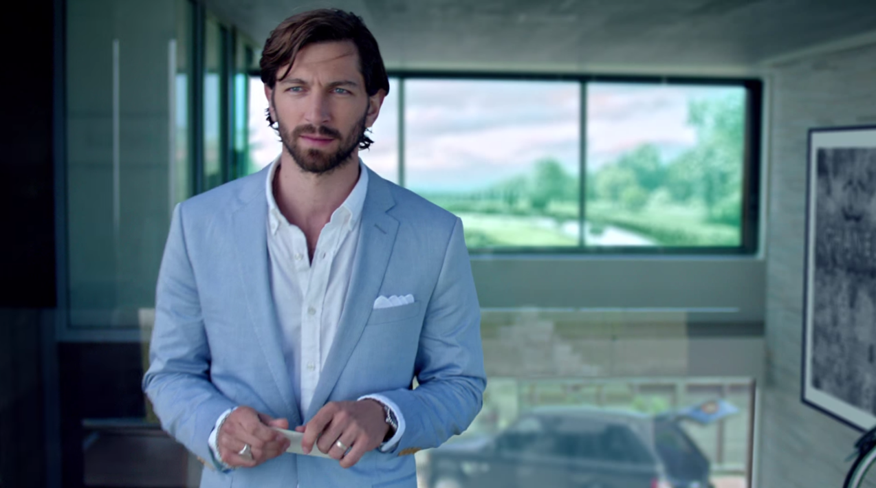 Michiel Huisman Chanel N5 Commercial Blue Jacket