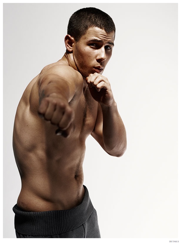 Nick Jonas shirtless Details Photo Shoot November 2014