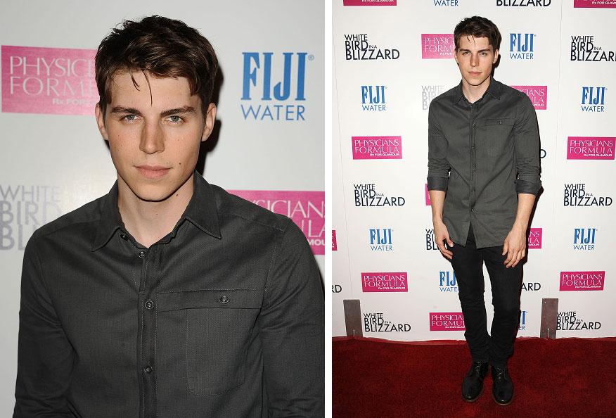 Richard Chai scored again with actor Nolan Gerard Funk wearing a shirt from the New York-based label's fall-winter 2014 collection. Nolan kept it simple with the reinterpreted dress shirt as he hit the premiere of 'White Bird in a Blizzard' in Hollywood on October 21st. 
