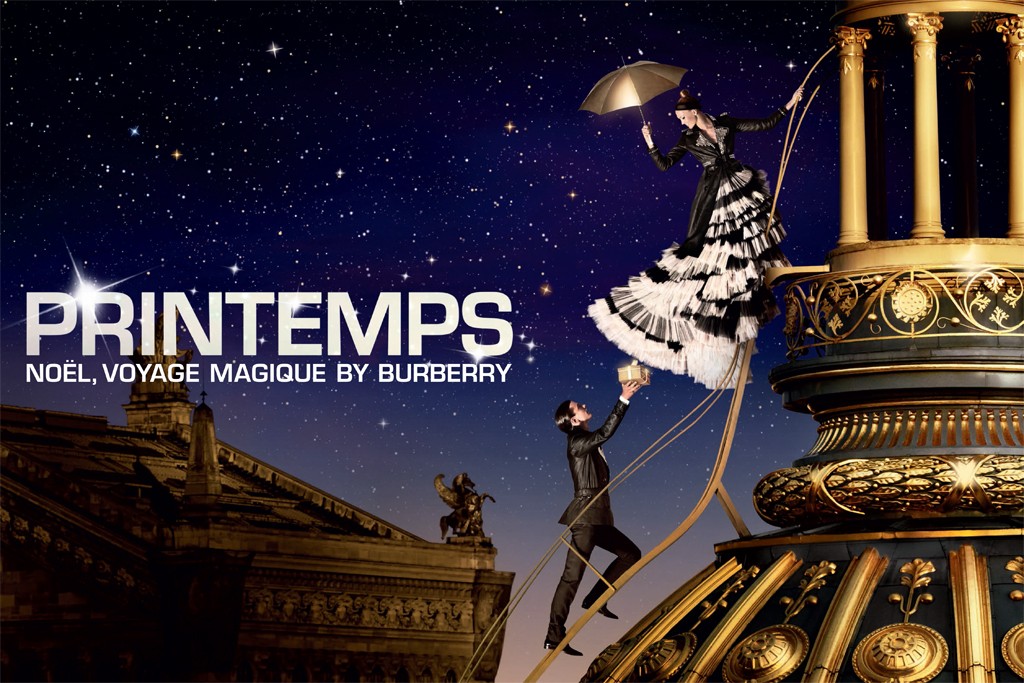 Simon Nessman Joins Karlie Kloss for Printemps Holiday 2014 Campaign