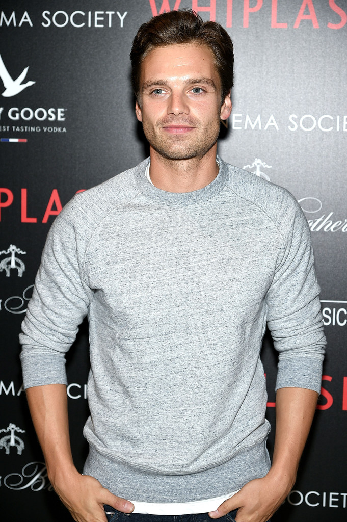 Attending the New York screening of 'Whiplash' in New York City on September 29, 2014, actor Sebastian Stan was a casual vision in denim jeans and a comfortable marle gray pullover.