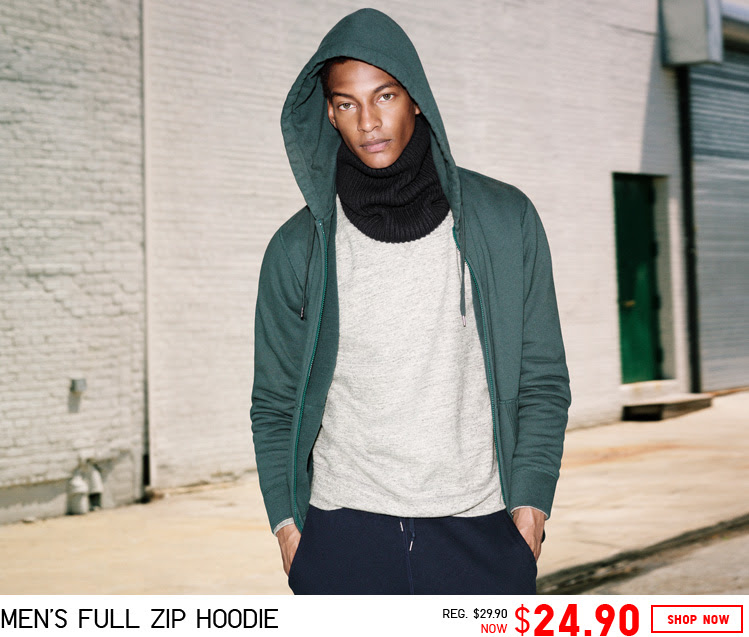 Ty Ogunkoyo wears UNIQLO full-zip hoodie