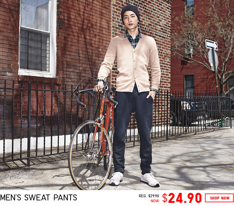 Sung Jin Park wears UNIQLO sweatpants