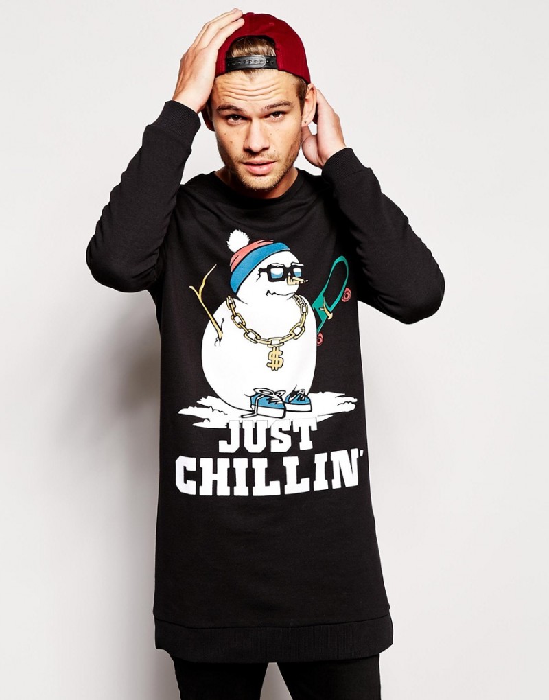 ASOS Just Chillin Super Longline Sweatshirt