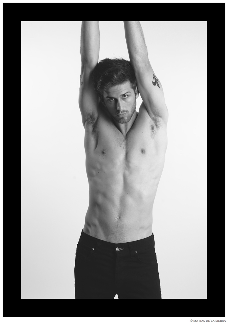 Agustin Pasquinelli Poses for Minimal Black & White Portraits by Matias De La Sierra