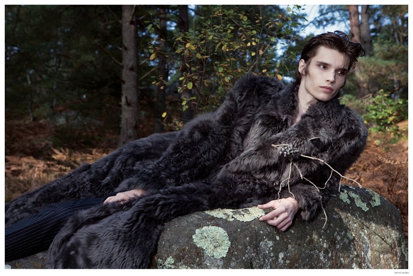 Dior Homme Fall Furs, Pinstripes & More Featured in Novembre Magazine