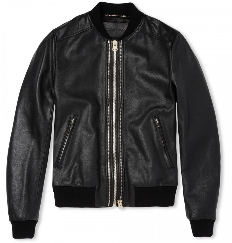 Dolce & Gabbana Leather Bomber Jacket