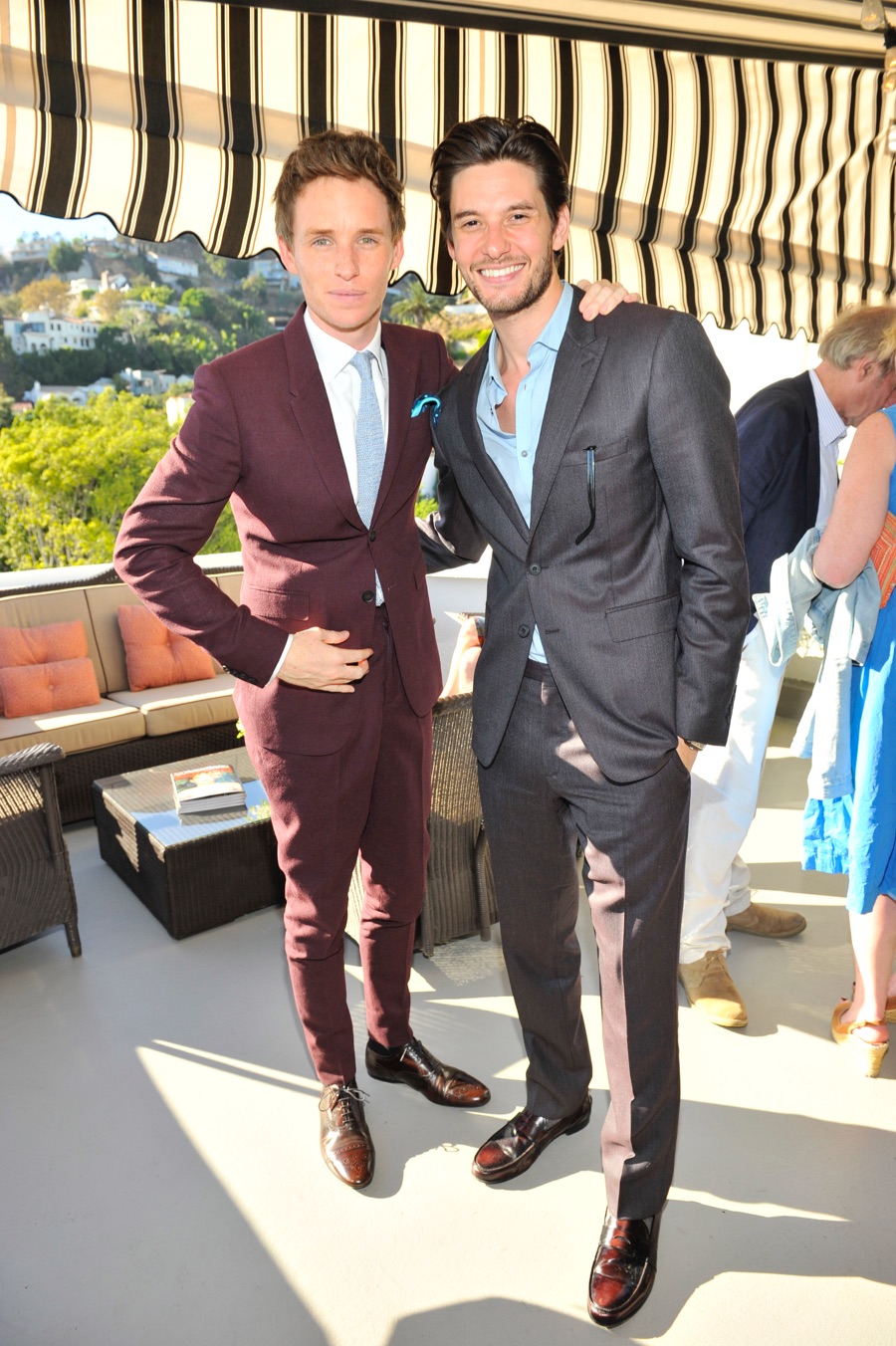 Eddie Redmayne and Ben Barnes wearing Burberry at Eddie Redmayne Vanity Fair and Burberry Celebrate BAFTA LA