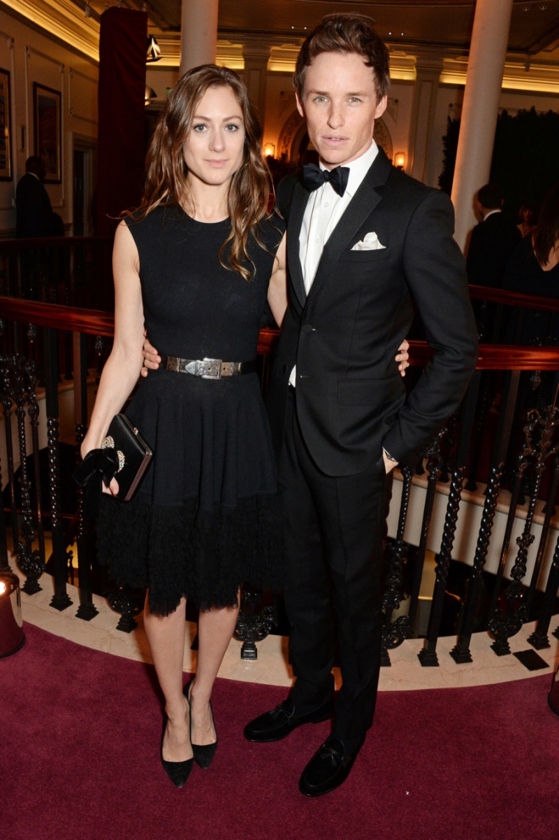 Eddie Redmayne wearing a Burberry tuxedo and Hannah Bagshawe at the 60th London Evening Standard Theatre Award 002