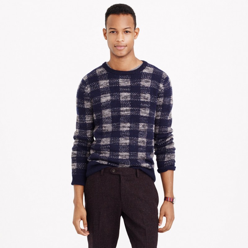 Italian Lambswool Buffalo Check Sweater