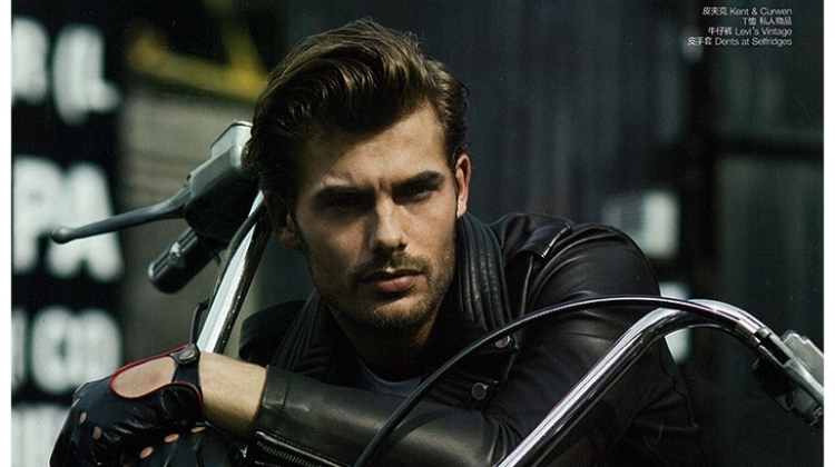 Jacey Elthalion is Biker Chic in Leather Jackets for GQ China
