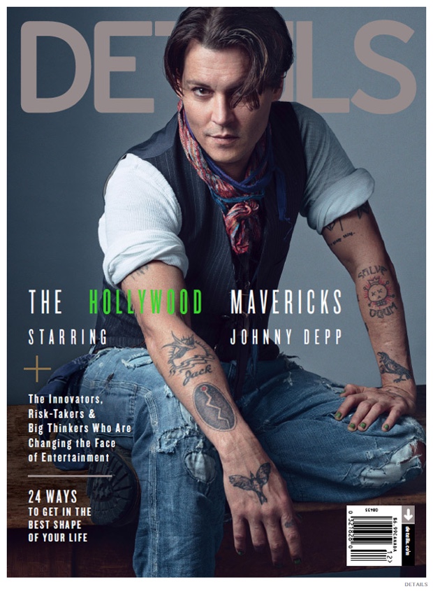 Johnny Depp Brings Bohemian Style to Details December 2014/January 2015 Cover Photo Shoot