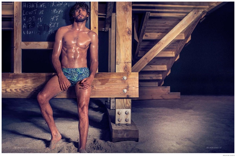 Marlon Teixeira Models Swimwear for Agua de Coco Photo Shoot