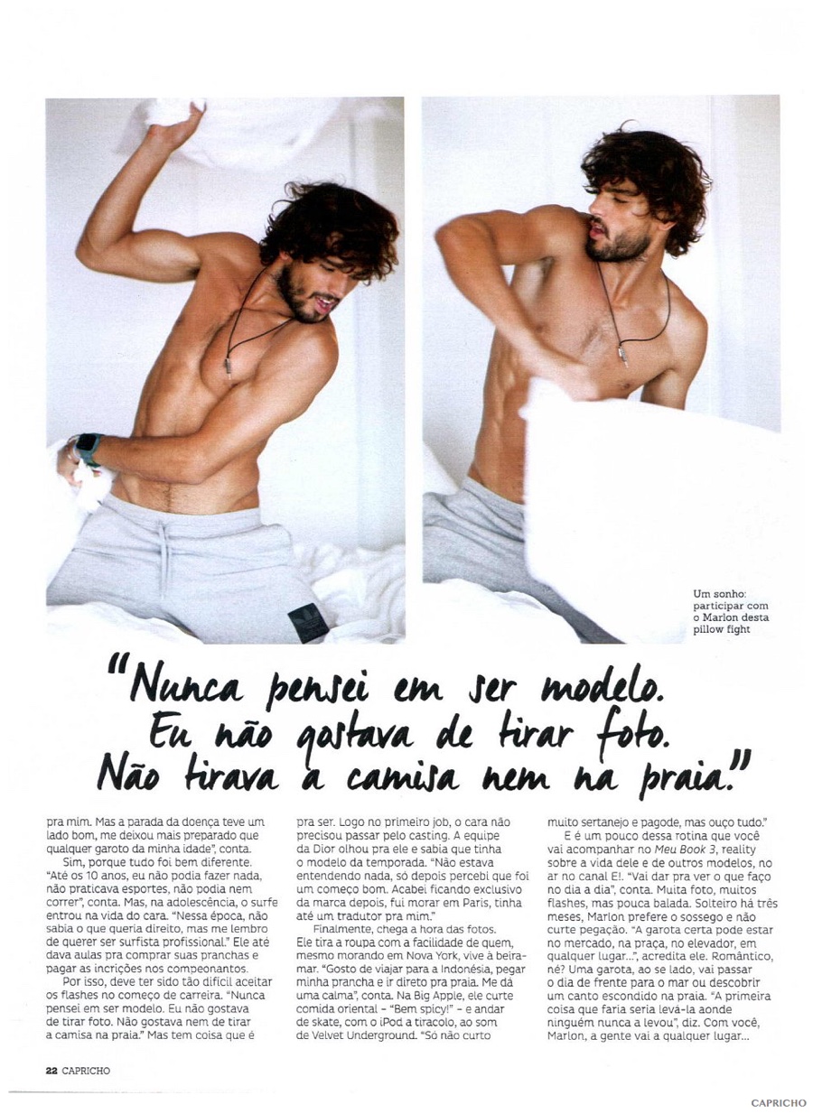 In Bed with Marlon Teixeira for Capricho Photo Shoot