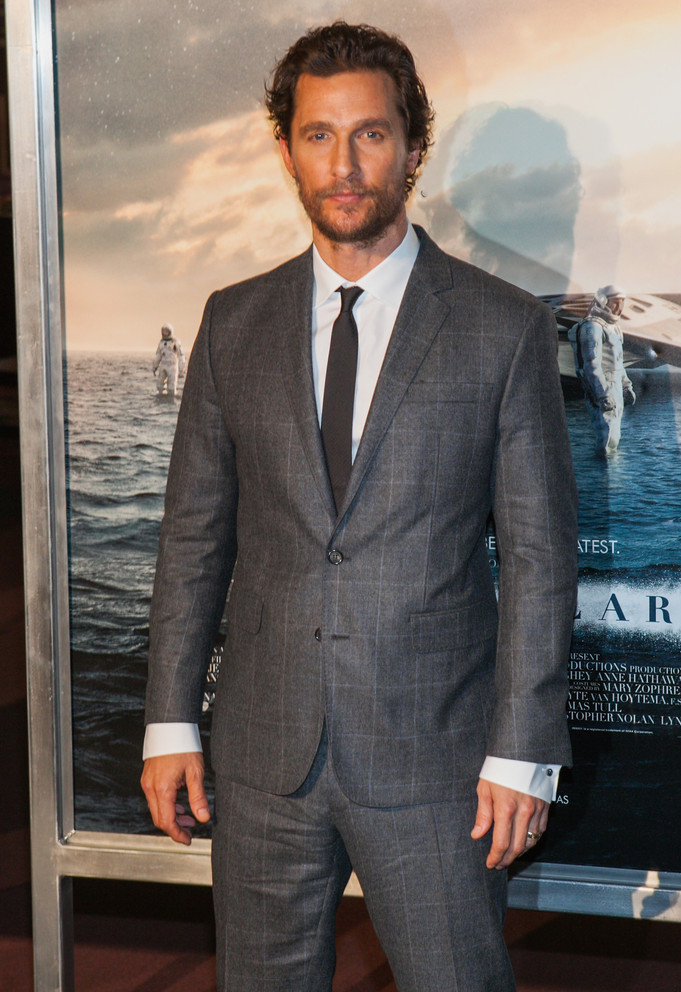 Matthew McConaughey Wears Dsquared2 Windowpane Suit to 'Interstellar' Washington D.C. Premiere