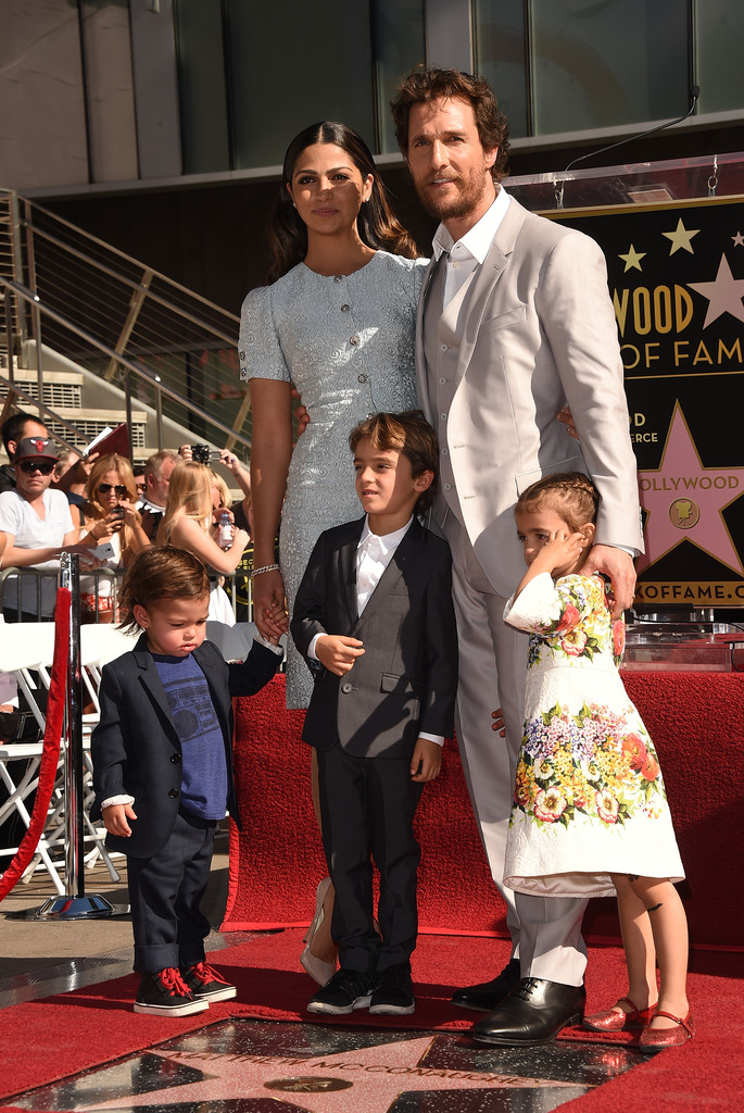 Matthew McConaughey, his wife Camila Alves and children Levi, Vida and Livingston are picture perfect, dressed all by Dolce & Gabbana.