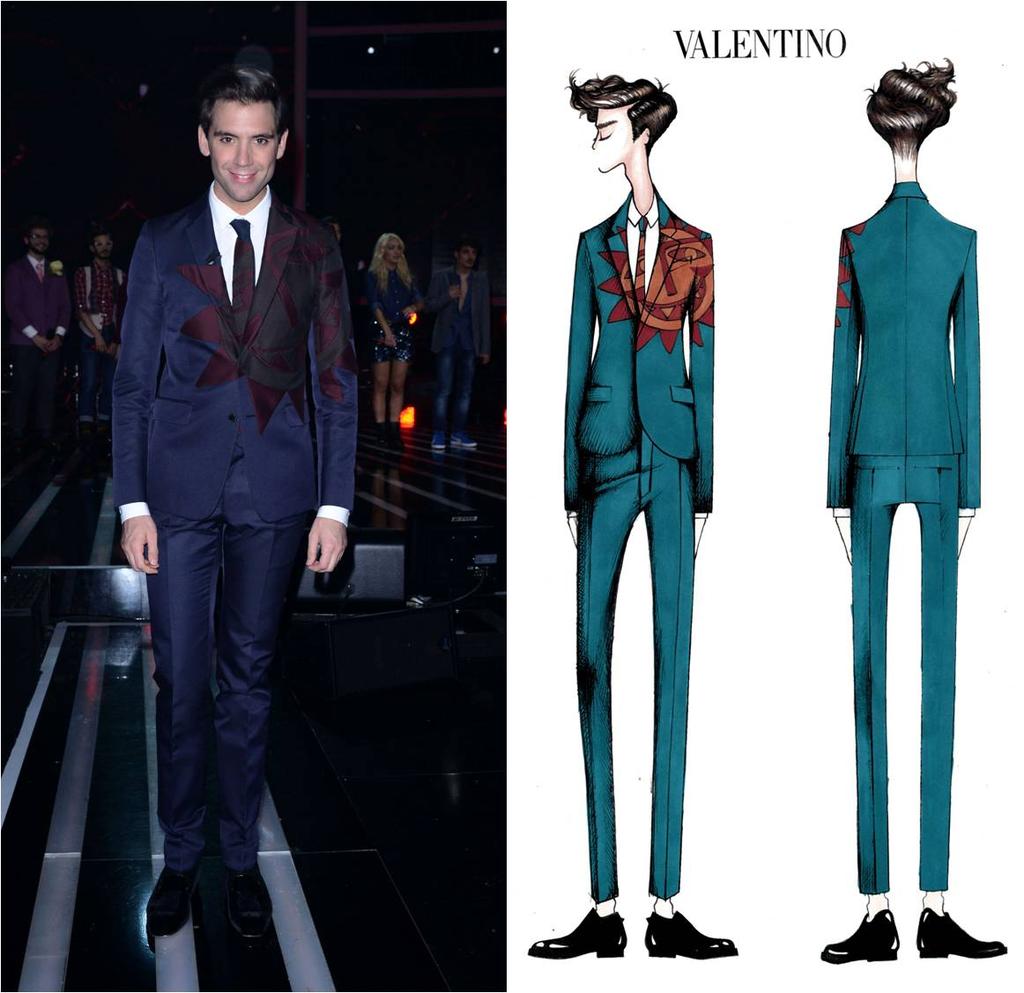 Mika Wears Custom Valentino Suit for Italian X-Factor
