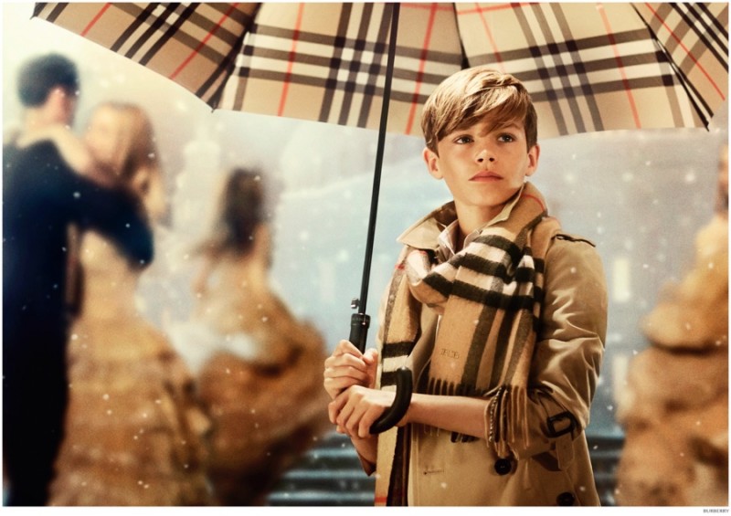 Romeo Beckham captured in a still from Burberry's holiday 2014 film campaign 'From Love with London'