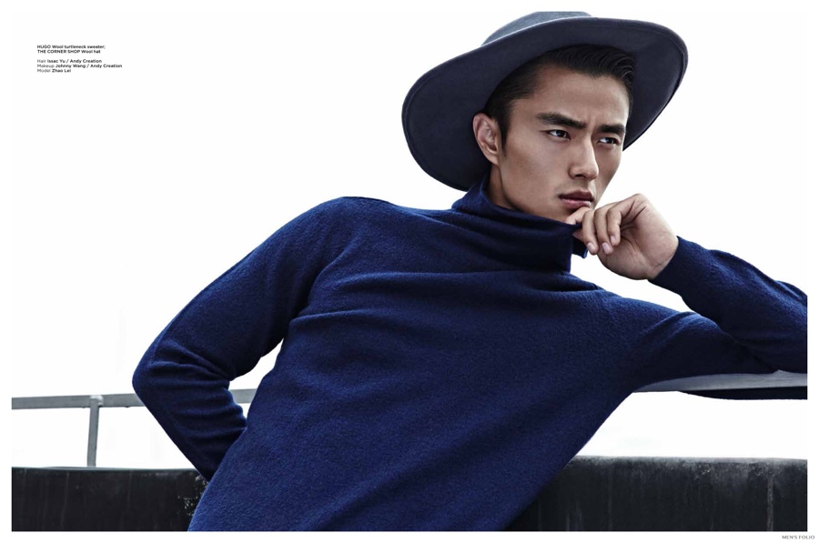 Zhao Lei Dons HUGO by Hugo Boss Fall/Winter 2014 Looks for Men’s Folio Cover Story
