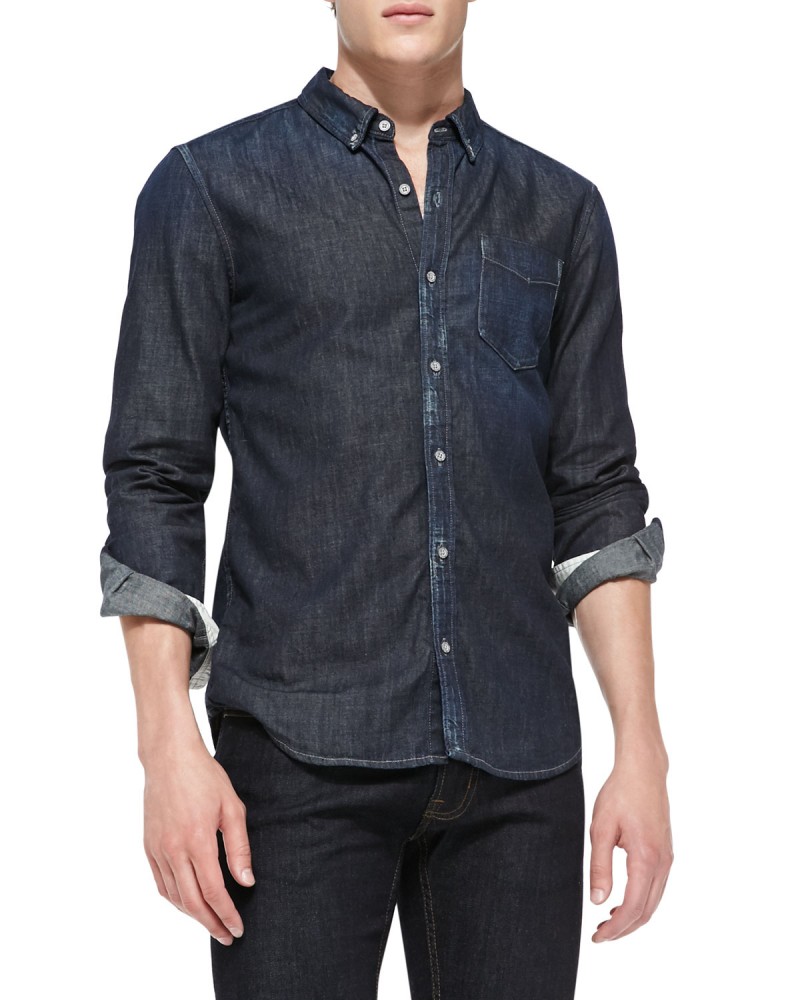 AG Adriano Goldschmied Button-Down Denim Shirt