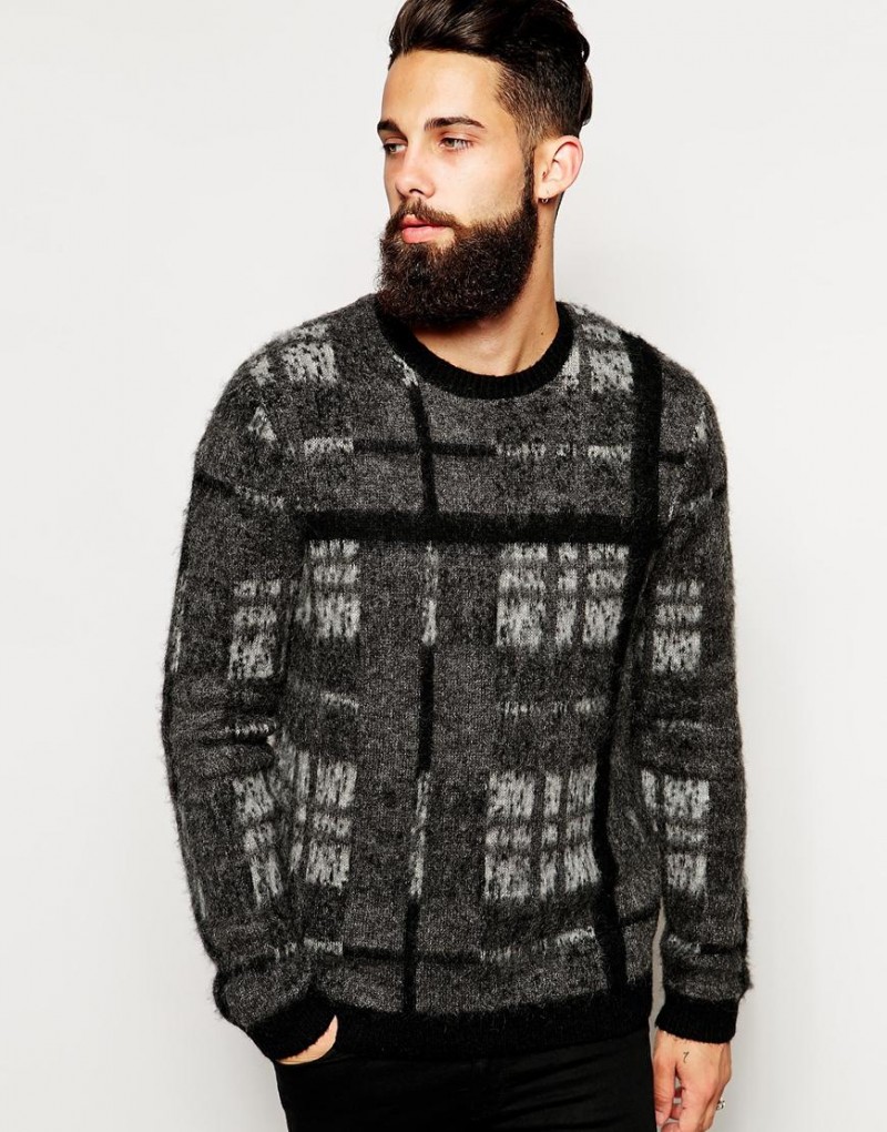 ASOS Checked Mohair Sweater