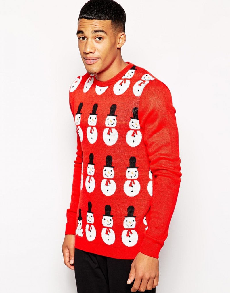 ASOS Red Christmas Snowman Sweater