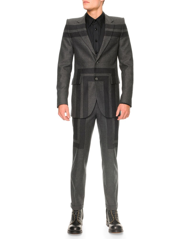 Alexander McQueen crepe rectangle patch suit