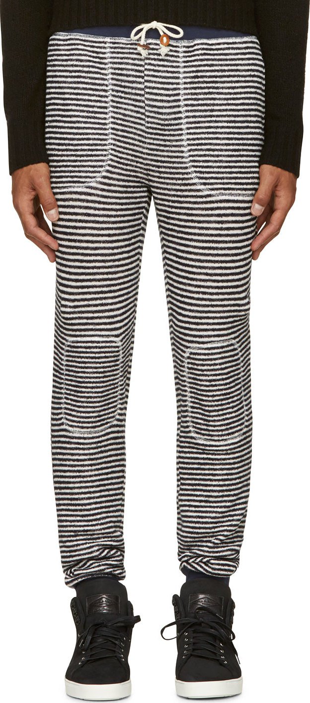 Band of Outsiders Navy Striped Knit Lounge Pants
