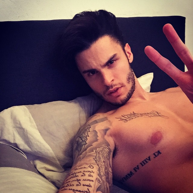 Baptiste Giabiconi wishes his followers a great evening.