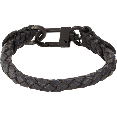 Caputo & Co Braided Leather Bracelet