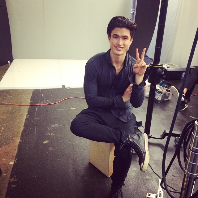 Charles Melton after a long day of shooting