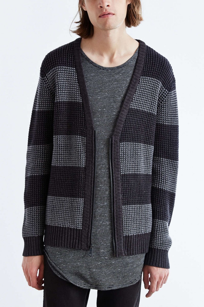 Commerce Stripe Zip-Up Cardigan