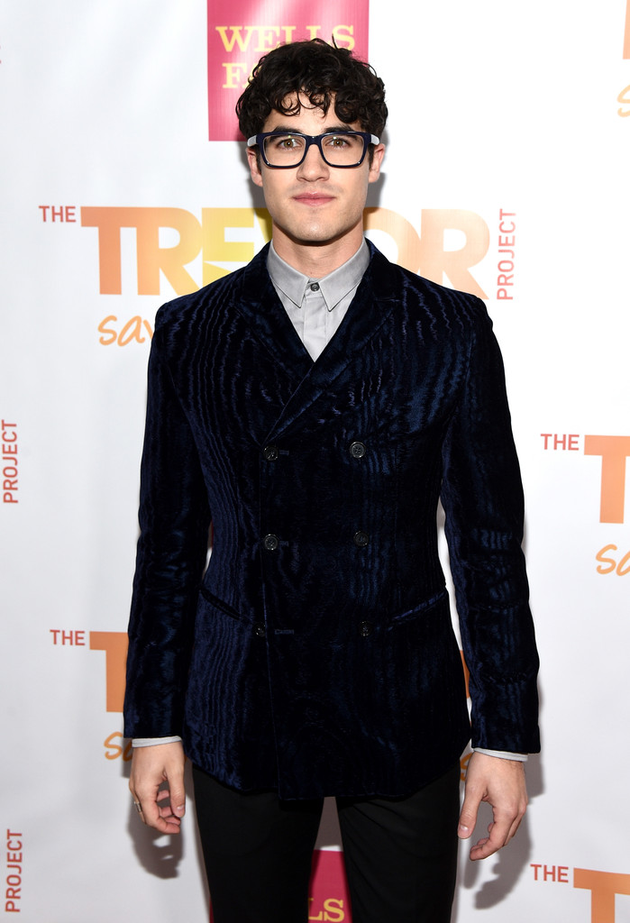 Darren Criss Dons Emporio Armani Double-Breasted Velvet Suit for TrevorLIVE LA