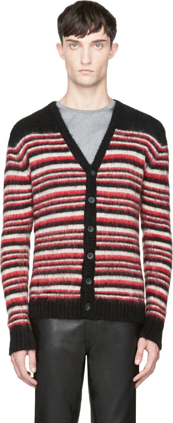 Diesel Red Black Striped Sweater1